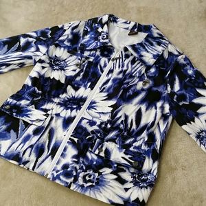 Womens Midnight Blue Floral Jacket